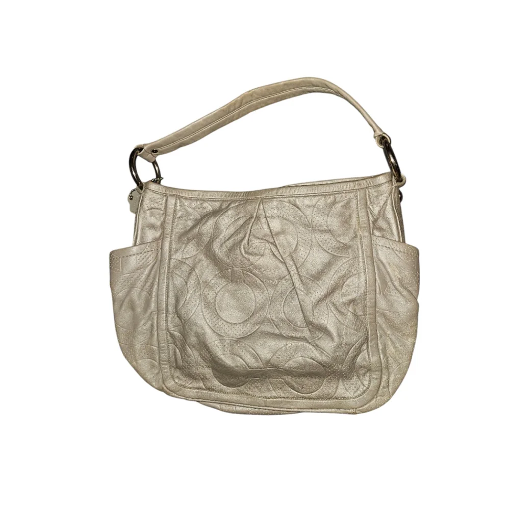 Coach Parker Perforated Grey Leather Hobo Bag w/Hangtag